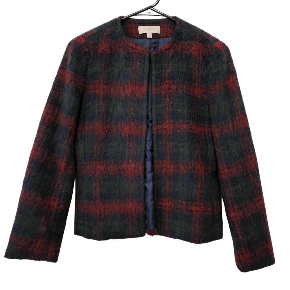 TALBOTS Tartan Red, Green and Blue Wool Blazer, 4P
